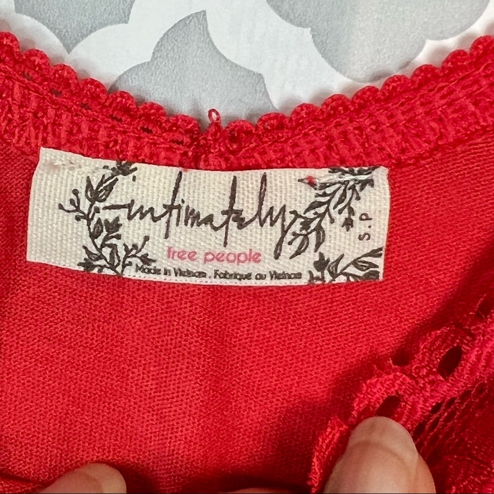 NWT Free People Side of Sass Bodysuit in Lady Bird (red) - Picture 11 of 13